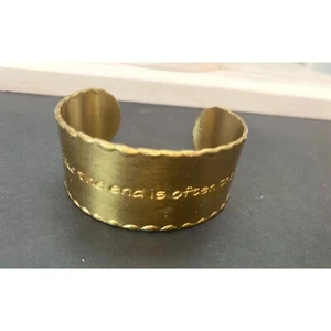 Bracciale Rustico Quello che Sembra La Fine È Spesso L'inizio Tono Oro - Foto 1 di 9