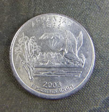 2003 P Statehood Quarter Error- Misaligned Die Rev ( Arkanas ) mint error Cover