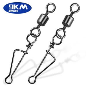 25~100Pcs Fishing Rolling Swivel Quick Change Snap Lure Connector Coastlock Clip - Picture 1 of 26