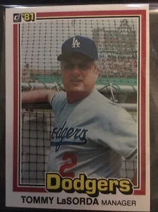 1981 DonRuss #420 TOMMY LASORDA BASEBALL CARDS Los Angeles Dodgers NMT - Picture 1 of 2