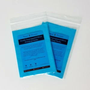 2 X IMPREGNATED SILVER POLISHING CLOTHS (LARGE) - Free P&P - Picture 1 of 2