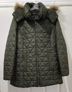 Marc New York Andrew Marc Chaqueta con Capucha Mujer XL Verde Acolchado Cremallera Completa Abrigo - Imagen 1 de 19