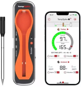 ThermoPro TempSpike 500FT Wireless Meat Thermometer, Bluetooth Orange - Picture 1 of 9