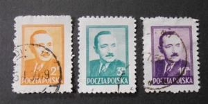 POLEN,POLAND,POLSKA,1948 " Präsident Boleslaw Bierut 2. " 3V. cpl set gebraucht - Bild 1 von 1