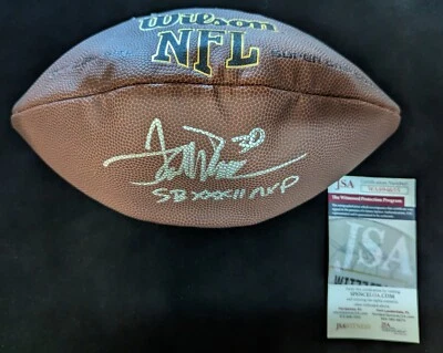 DENVER BRONCOS TERRELL DAVIS SIGNED INSCRIBED NFL FOOTBALL JSA COA - Image 1 of 2