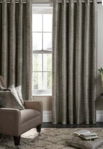 Studio G Campello Charcoal Eyelet Curtains 168x183cm (NB44) - Picture 1 of 5