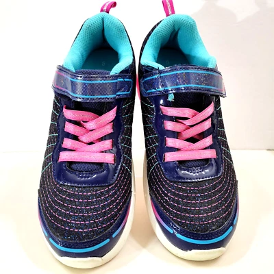 Zapatilla deportiva para mujer Athletic Works talla 5 espuma viscoelástica azul/rosa brillo Foto 1 de 4