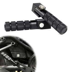 Black Motorcycle Foldable Foot pegs Support Rod Pedals Fit For Ducati Aprilia - Picture 1 of 16