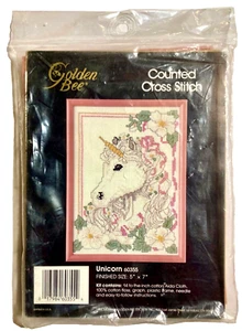 Vintage Golden Bee Counted Cross Stitch Kit 60355 Unicorn - Picture 1 of 3