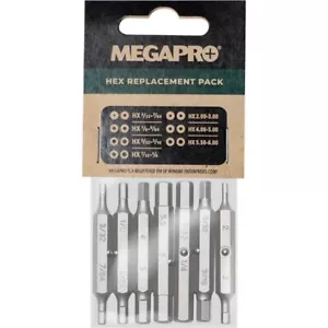 Megapro Hex Screwdriver Replacement Bit Set SAE 3/32" - 1/4" Metric 3-6mm 151HX - Picture 1 of 4