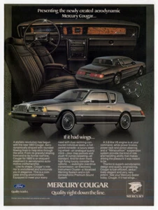 1983 MERCURY Cougar Vintage Original Print AD | Black car art English Canada - Picture 1 of 1
