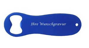 Flaschenöffner mit Gravur / aus Metall / Farbe: blau - Bild 1 von 1