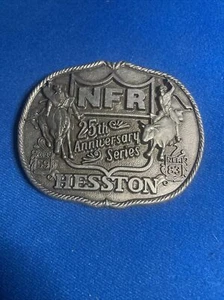 National Finals Rodeo Hesston 1959-1983 NFR Cowboy Buckle, Vintage - Picture 1 of 2