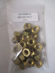 AN340B616 Sechskantmutter 3/8-16 Messing - Menge 25 - Bild 1 von 3