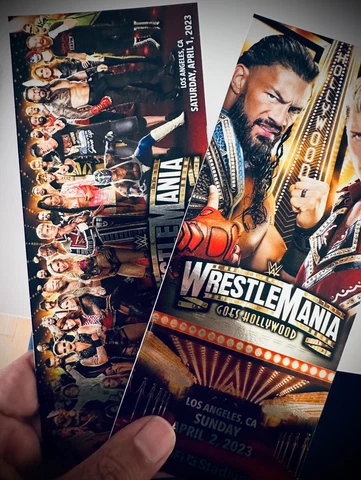 WWE WRESTLEMANIA 39 SOUVENIR TICKET SET ROMAN REIGNS CODY RHODES HOLLYWOOD RARE Cover