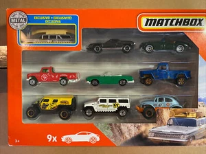 MATCHBOX Set of 9 toy vehicles with exclusive car Gulf VW Bug New Sealed - Picture 1 of 3