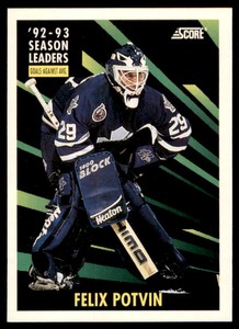 1993-94 Score Felix Potvin Toronto Maple Leafs #484