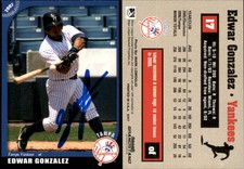 Edwar Gonzalez Signed 2007 Grandstand Tampa Yankees #NNO Card Auto AU