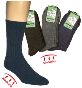 1 Paar Plüschsohle-Socken mit Wolle Herrensocken Damensocken wohlig weich - Bild 1 von 1