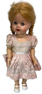 Peluca rubia muñeca vintage años 50 ideal Saucy Walker 22" ojos coquetos plástico duro - Imagen 1 de 18
