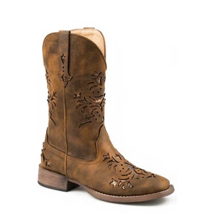 Roper,Womens Kennedy Boots, Cognac/Copper Underlay - Foto 1 di 1
