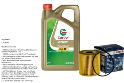 BOSCH Inspección Set 5L CASTROL EDGE 5W-30 C3 Para Volvo V70 I 2.4 V40 Kombi - Imagen 1 de 4