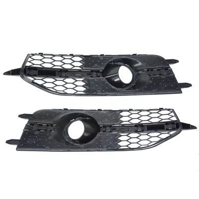 For 2012-15 Audi A7 S-Line S7 Black Front Bumper Fog Light Grille Cover Bezel 2X Foto 1 de 4