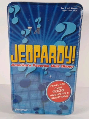 Vintage 2006 Jeopardy ~ New Pressman Tin Travel Game Sealed in Shrink wrap - Image 1 of 4
