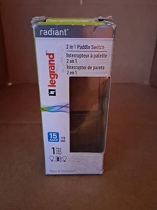 LEGRAND Pass und Seymour RADIANT BLACK 2 in 1 Paddelschalter 1 polig 15 AMP - Bild 1 von 2