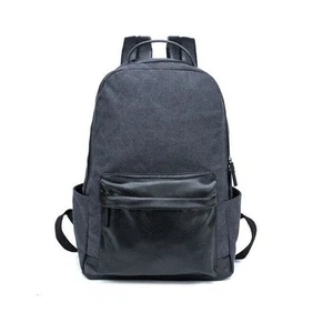 PX Herren anthrazit schwarz Canvas & veganes Leder Laptop Freizeit Rucksack - Bild 1 von 5