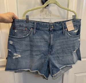 Madewell Damen Übergröße 22W Used-Look mittlere Waschung jeansblau Jeansshorts $ 78 - Bild 1 von 7