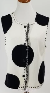 Chaleco de algodón Lisa Nichols talla L grande de gran tamaño puntos borde con flecos punto de látigo - Imagen 1 de 5