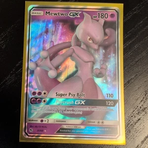 Tarjeta Pokémon Mewtwo GX 31/68 Hidden Fates Holo casi nueva - Imagen 1 de 2