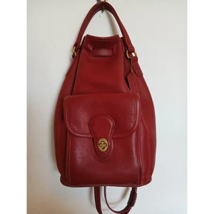 Auténtica mochila de cuero roja ladrillo COACH de colección herrajes de latón - Imagen 1 de 7