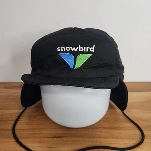 Vintage Snowbird Ski Resort Trapper Style Hat One Size Blue Snowboard Cap Skiing - Picture 1 of 7