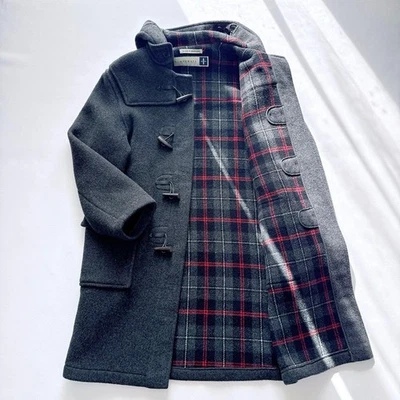 GLOVERALL Duffle Wool Coat Dark Gray M Vintage Toggle Authentic Used From Japan - Image 1 of 4