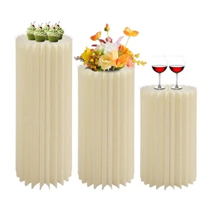 Soporte de columna de papel plegable de 3 piezas, soporte de cilindro redondo reutilizable - Imagen 1 de 11