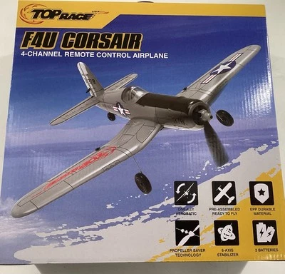 Top Race F4U Corsair 4 Channel Remote Control Airplane    D1A - Image 1 of 4