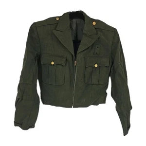 Vintage 50s CHP County Sheriff Gaberdine Ike Jacket Police Retro Crop Coat - Bild 1 von 22