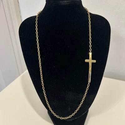 Colar de cruz de ouro foli folie karma - Imagem 1 de 2