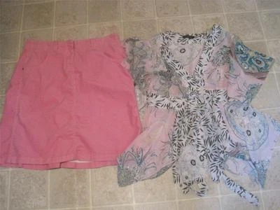 TOMMY HILFIGER Talla 8 Rosa Terciopelo Pana Falda y LE CAVIAR Top Talla M LOTE B11 LINDO Foto 1 de 4