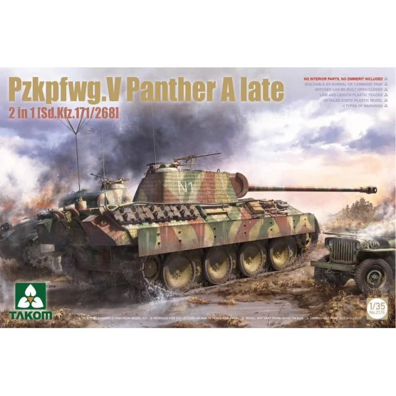 Modello Char Sd.Kfz. 171 Sd.Kfz. 267 Panther A Tarda 2 In 1 (Sd.Kfz. 171/168) Ta - Immagine 1 di 1