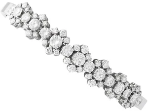 Vintage 7.15Ct Diamond and 18k White Gold Bracelet Circa 1970 - Picture 1 of 24