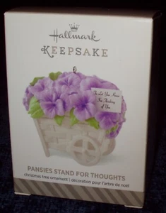 2014 Hallmark PANSIES Stand For Thoughts THINKING OF YOU Keepsake Ornament - Picture 1 of 4