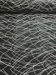 1m Of Black Cotton Muslin With White Embroidery Fashion Fabric,Summer Dresses... - Picture 1 of 1