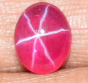 Natürlich Rot Star Rubin 3.40 Karat Ovaler Cabochon Edelstein Zertifiziert E1420 - Picture 1 of 8