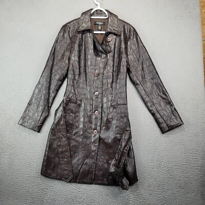 Peck And Peck Collection Jacket Womens Medium Brown Trench Coat - Image 1 of 4