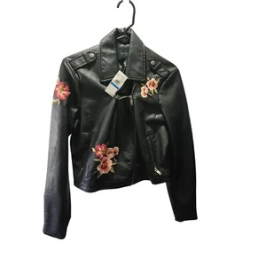 Jessica Simpson Embroidered Flower Jacket Women's XL Black - Picture 1 of 2