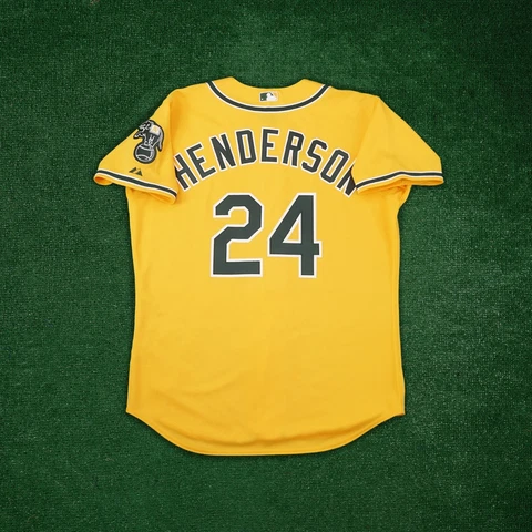 Rickey Henderson Oakland Athletics Authentic On-Field Alternate Gold Jersey Cover