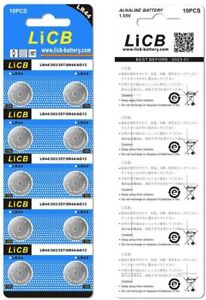 10 Watch Fresh Alkaline Battery Button Cell LR44 1.55V Coin Fast Free Ship USA 